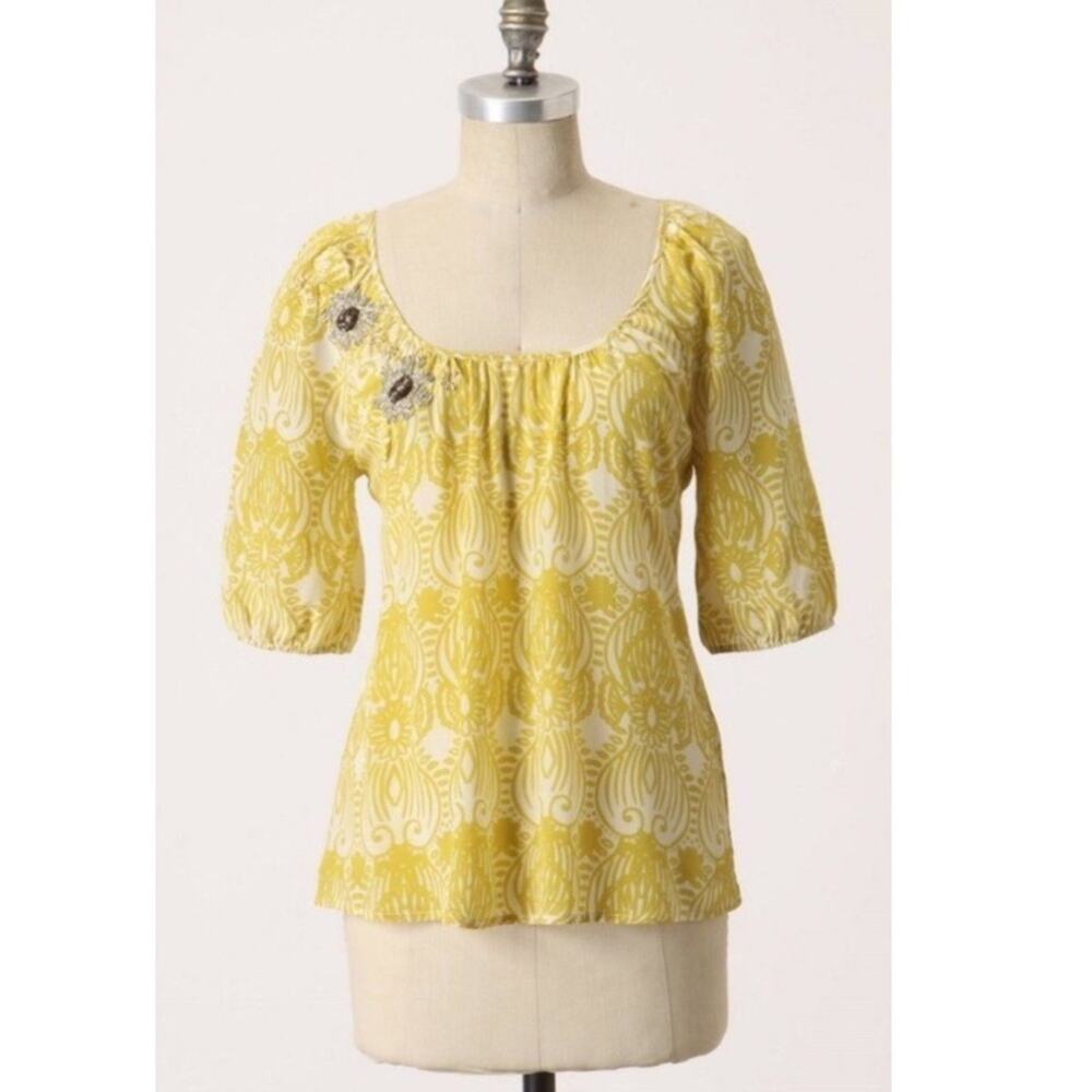 Anthropologie Edme & Esyllte silk floral top